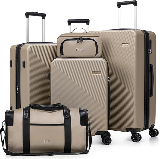 Expandable Luggage Sets 5 Piece,Suitcases with Detachable Wheels,ABS Hard Case Luggage with TSA Lock Spinner Wheels,Carry On Luggage Set