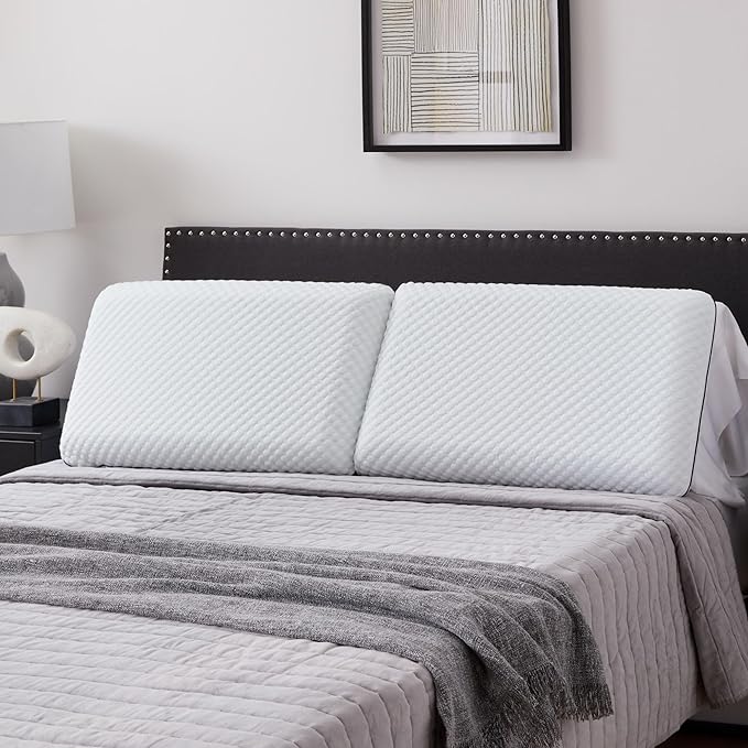 WEEKENDER Gel Memory Foam Pillow - Standard Size - 2-Pack - Medium Firm Feel - Neck & Shoulder Support - For Back & Side Sleepers - Home, Hotel, & Hospital Essentials