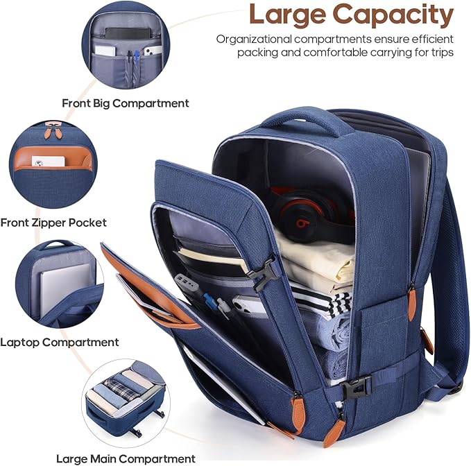 Luggage Sets 3 Piece, 20 Inch Hardshell Carry On Luggage 22x14x9 Airline Approved, Suitcase with TSA Locks & YKK Zippers, Carry On Suitcase with Wheels for Men & Women Travel
