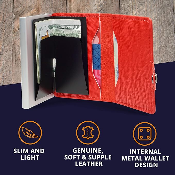Conceal Plus Pop Up Wallet for Women – Slim Wallet for Small Purse & Crossbody Bag with Quick Card Access and RFID Blocking – Compact Card Holder (4-6 Card Capacity)