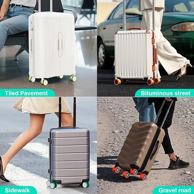 8 Pcs Luggage Wheel Covers,Silicone Protective Covers for 2-2.4" Suitcases Spinner Wheel,Upgraded Wear-Resistant, Silent, Shock Absorption Luggage Travel Accessories(Red)
