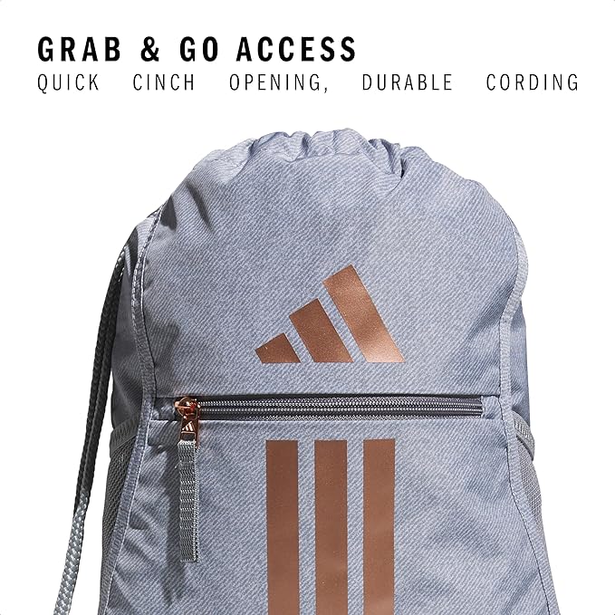 adidas Alliance Sackpack – Drawstring Backpack for Sports, Small Gym Bag