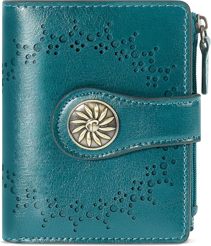Tipmile Small Wallet for Women Bifold RFID Blocking Card Holder Leather Wallets with Zipper Coin Pocket