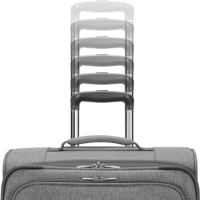 American Tourister Whim Softside Expandable Luggage with Spinners, Grey, 2PC SET (Carry-on/Medium)