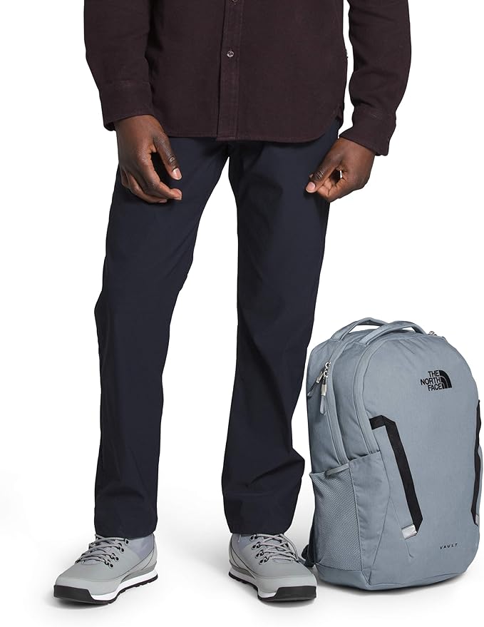 THE NORTH FACE Vault Everyday Laptop Backpack | Commuter Travel Bag with Water-Repellent Finish, Spacious Main Compartment, Mid Grey Dark Heather/TNF Black, OS