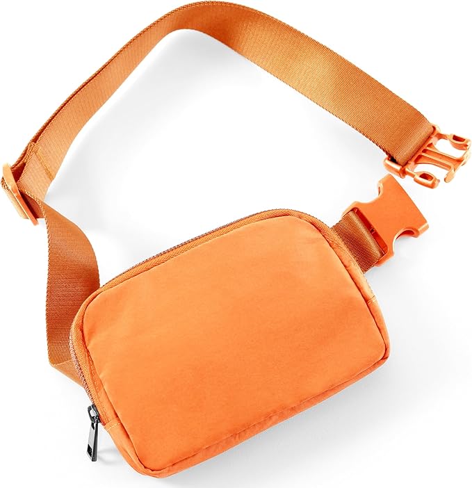 ODODOS Unisex Mini Belt Bag with Adjustable Strap Small Fanny Pack for Workout Running Traveling Hiking, Orange
