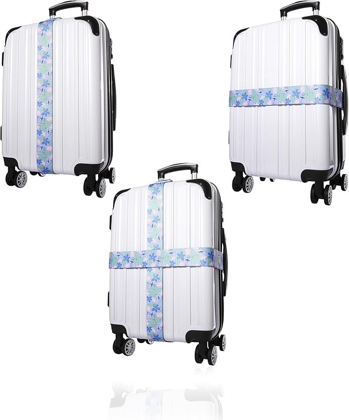 Stitch Luggage Straps 2-Piece Set Officially License, Adjustable Luggage Belts from 30''-72'', Suitcase Bands, Disney Gifts