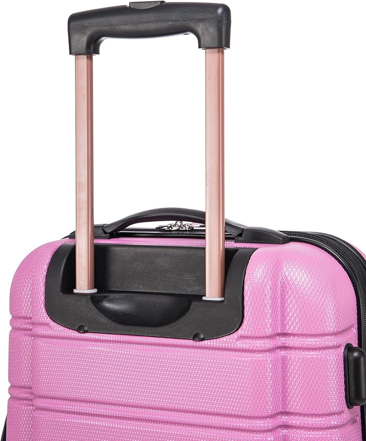 Rockland Melbourne Hardside Expandable Spinner Wheel Luggage Set, Pink, Carry-On 20-Inch and Tote 14-Inch