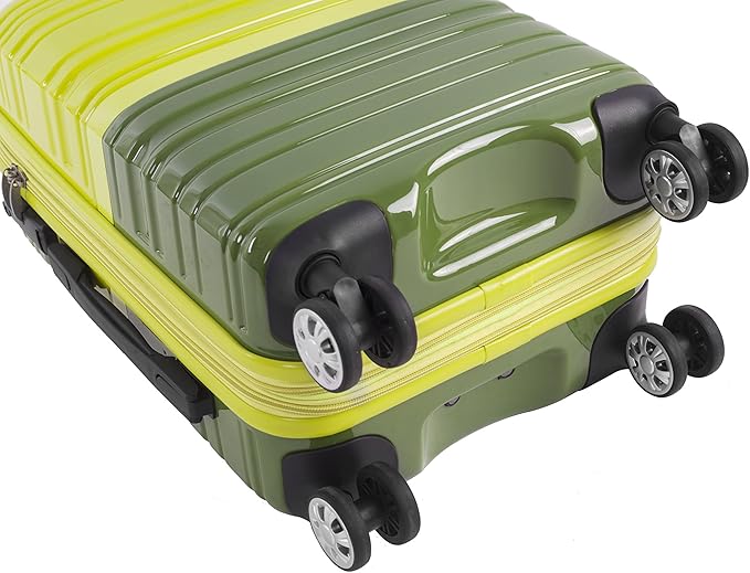 Rockland Melbourne Hardside Expandable Spinner Wheel Luggage, Two Tone Green, Carry-On 20-Inch