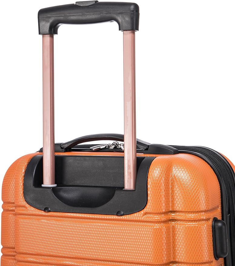 Rockland Melbourne Hardside Expandable Spinner Wheel Luggage Set, Orange, Carry-On 20-Inch and Tote 14-Inch