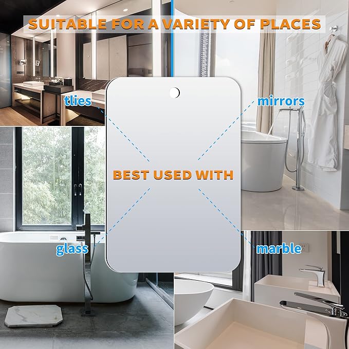Shaving Mirror, Unbreakable Shower Mirrors, (Small,6 inches x 4 inches) Bathroom Handheld Mirror for Men and Women Portable Camping Travel Mirrors,Frameless Handheld for Makeup
