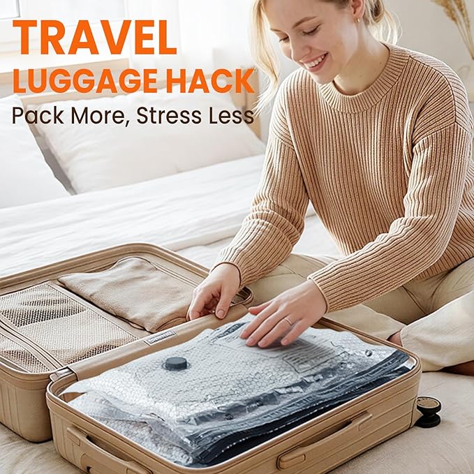 Vacuum Storage Bags for Travel, 15 Pack Vacuum Seal Bags for Clothing With Cordless Electric Pump, Space Saver Bags for Luggage, Clothes, Ideal for Home, Seasonal Storage, and Packing for Travel