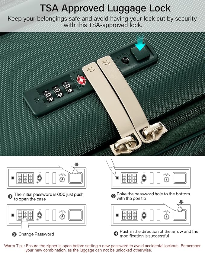 MILADA 28 Inch Large Checked Luggage, Expandable Hardshell Suitcase with 360° Spinner Wheels & TSA Lock, Durable Extra Large Rolling Trunk for Travel, International Vacation, Blackish Green
