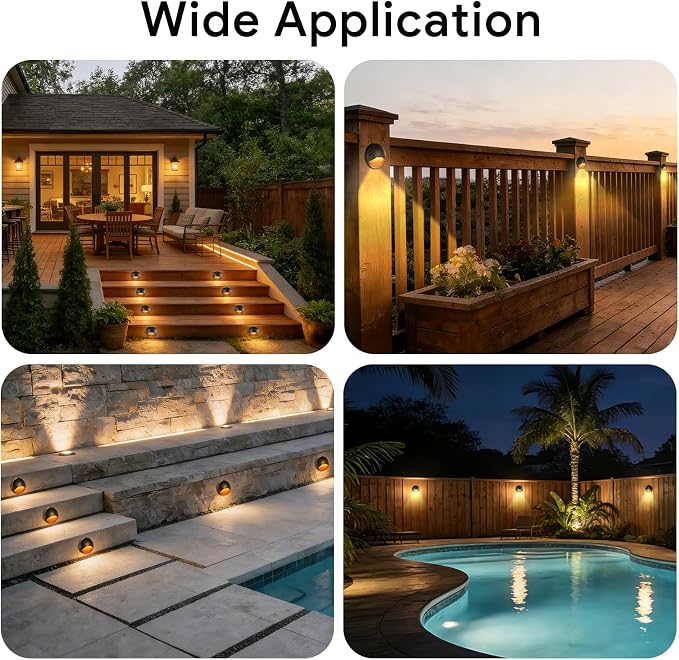 Energetic 5CCT Low Voltage LED Deck & Step Lights, Outdoor Landscape Lighting, 6 Pack