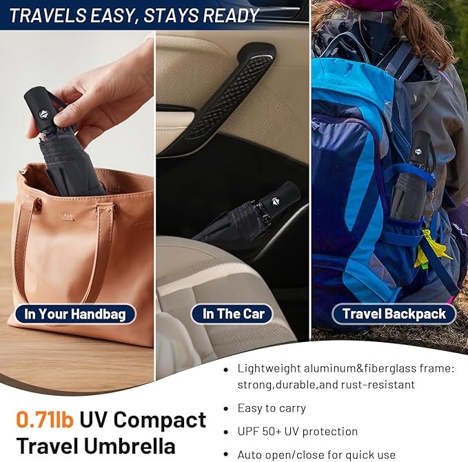 SY COMPACT Travel Umbrella Windproof Automatic Umbrellas Small Compact UV Sun Protection Factory Outlet Umbrella