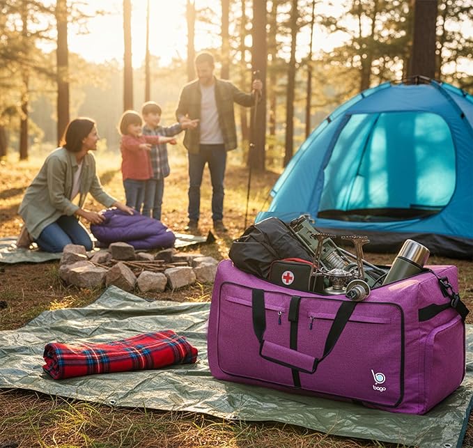 Bago Extra Large Duffle Bag for Travel Women & Men. Durable, Lightweight, Foldable Travel Duffel Bags For Traveling Women. 120L Duffle Bags Use As a Weekender Bag with Shoe Compartment, Checked Duffel