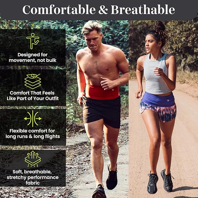 StashBandz Running Belt for Women & Men – No-Bounce Fanny Pack with 4 Secure Pockets & Zipper for Phone, Money & Essentials – Flip Belt Style Design for Running, Travel & Everyday Use