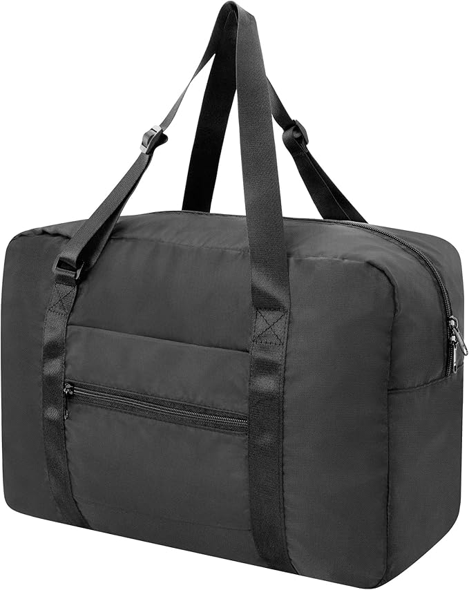 Small Duffle Bag for Travel, Personal Item Travel Bag Foldable Travel Tote Mini Gym Bag for Men Women, Black