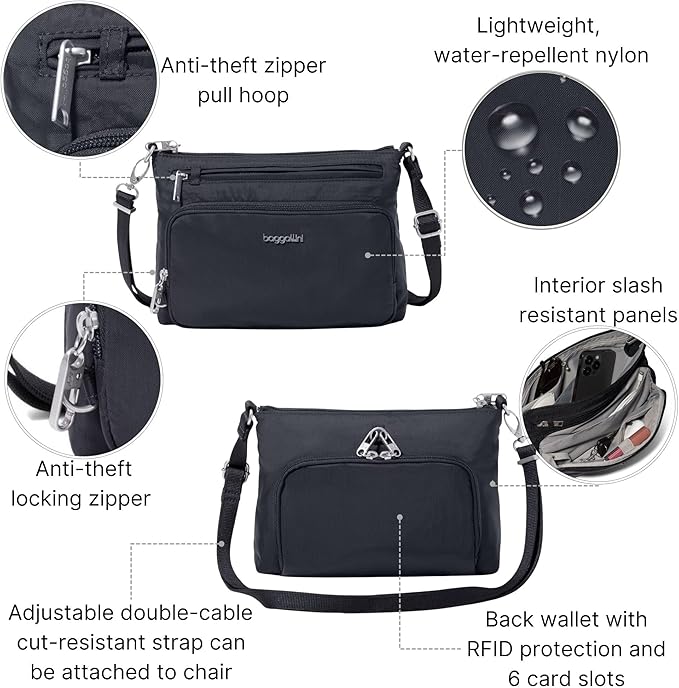 Baggallini Securtex Anti-Theft Keepsake Crossbody