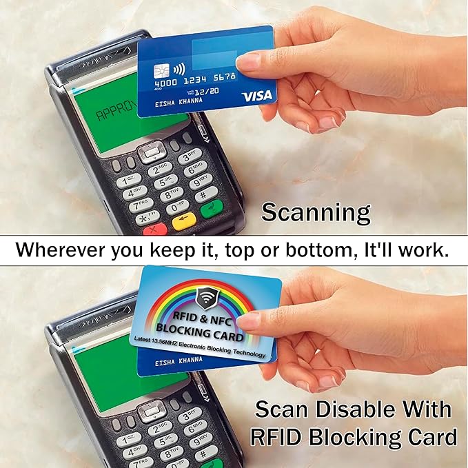 SaiTech IT 2 PK RFID Blocking Cards Protect Your Entire Wallet, Purse, and Cards from NFC Contactless Theft Wallet for Men & Women (Rainbow)