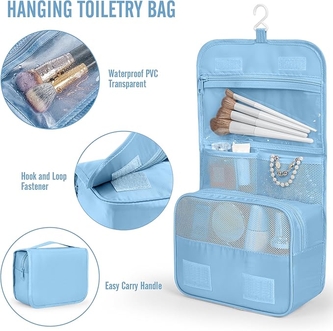 Veken 8 Set Packing Cubes for Travel Essentials, Suitcase Organizer Bags in 4 Sizes, Carry-On Luggage Accessories with Large Laundry & Hanging Toiletry Bag, Must-Have for Airplane, Road Trip & Camping