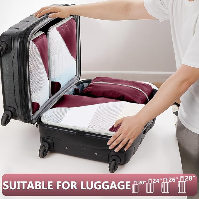 8 Set Packing Cubes for Travel, Gifts for Women Mom,Anti-Tearing Suitcase Organizer for Luggage with Shoe & Hanging Toiletry Bag,OlarHike Vacation Essentials & Accessories for Cruise Ship
