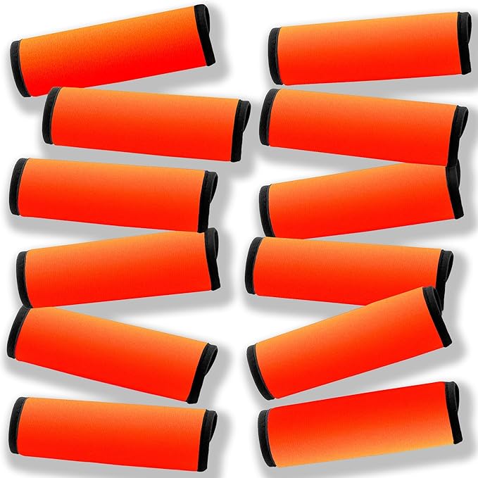 Luggage Handle Wrap 12 Pack-Bulk Luggage Handle Wraps For Suitcases Neoprene Handle Wraps/Cover/Grips For Carry on/Bag/Car Travel Accessories For Luggage (Orange 4.0)