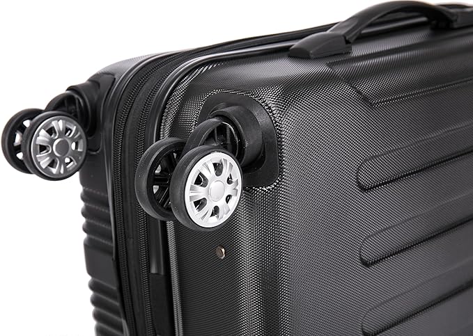 Rockland London Hardside Spinner Wheel Luggage Set, Black, Carry-On 20-Inch and Tote 14-Inch (F1902-BLACK)