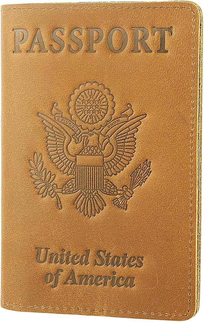 RFID Blocking Passport Holder Travel Wallet (Brown)
