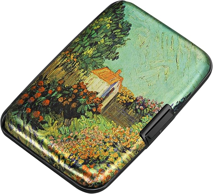 ELFISH Mini RFID Aluminum Wallet Credit Cards Holder Business Card Case Metal ID Case for Men Women(Scenery)