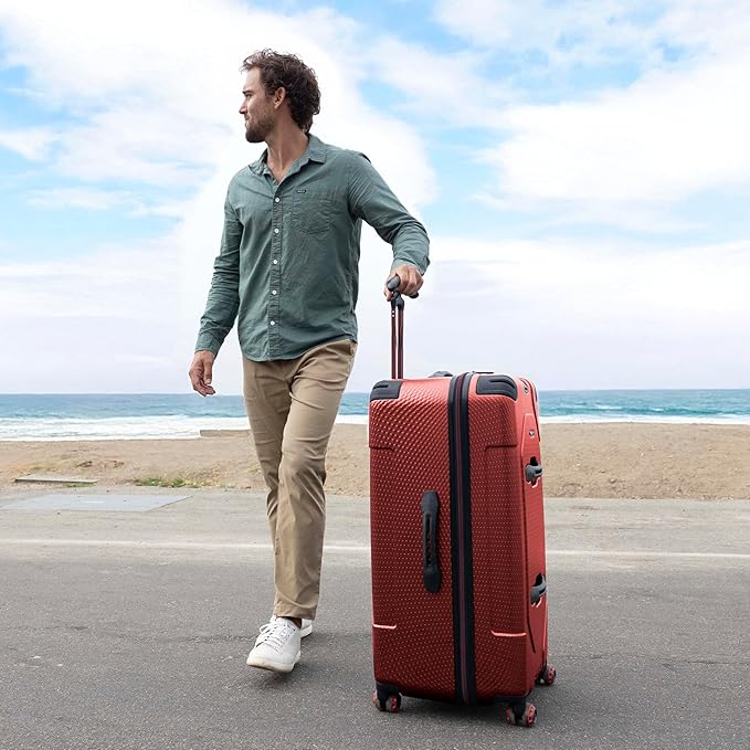 Traveler's Choice Maxporter II Polycarbonate Hardside Trunk with Spinner Wheels, Red, 31-Inch Large Trunk