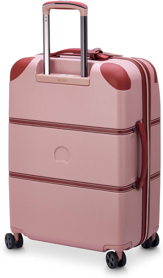 DELSEY PARIS Chatelet Air 2.0 Hardside Luggage with Spinner Wheels, Pink, Checked-Medium 24 Inch