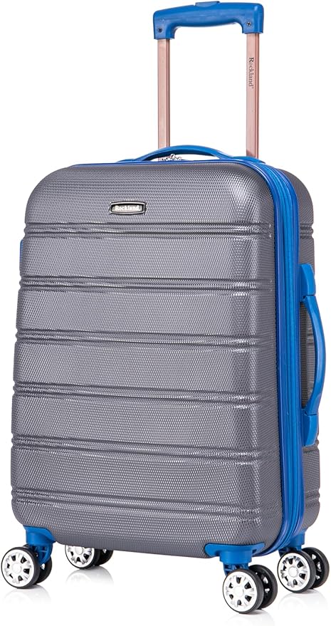 Rockland Melbourne Hardside Expandable Spinner Wheel Luggage Set, Grey, Carry-On 20-Inch and Tote 14-Inch