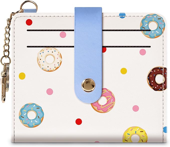 Airkit Small Wallets Woman RFID Blocking Leather Credit Card Holder - with ID Window - Card Wallets for Women - with Zipper Coin Purse - Keychain Wallet