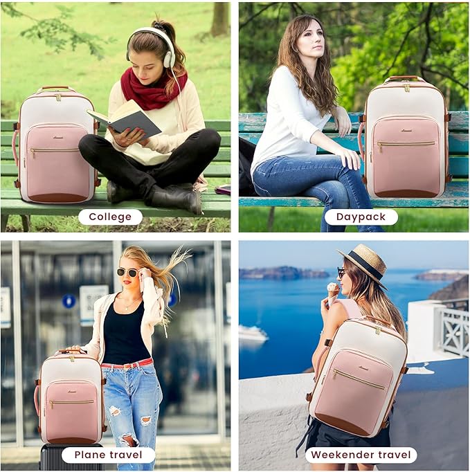 LOVEVOOK 50L Travel Backpack for Women & Men, Airline Approved Carry On Luggage with 3 Packing Cubes, TSA Overnight Bags, Waterproof Personal Item Bag, Weekender Essentials Backpacks fits 17" Laptop