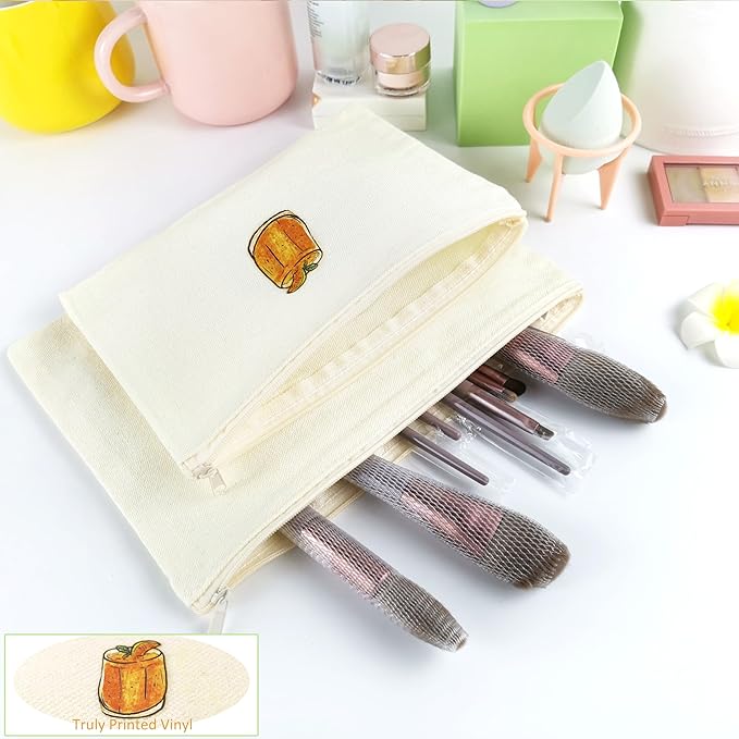 Koolmox Canvas Zipper Pouch, 40 Pack Bulk Cosmetic Bags Embroidery Bag Blank for Tie Dye, Marker, Circuit Projects, Christmas Gifts, Travel Bags for Pen Pencil Zipper Pouch.