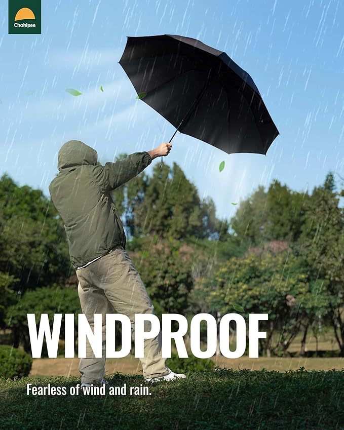 Travel Compact Umbrella Windproof - Portable Automatic Umbrellas for Rain, Inverted Folding Umbrella for Men and Women