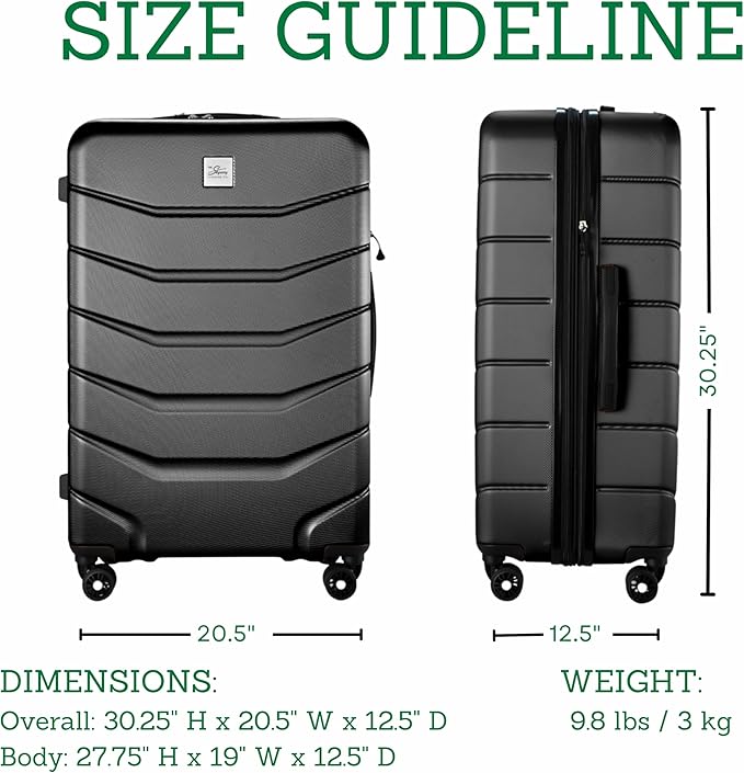 Skyway Luggage Silverton Hardside Collection – Lightweight Durable Suitcases with Wheels, Expandable Luggage for Travel Essentials with TSA Lock, 28-inch Large Checked, Black