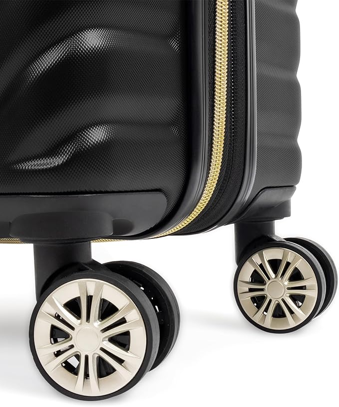 Kenneth Cole REACTION Madison Square Lightweight Hardside Chevron Expandable Spinner Luggage, Black, 20-Inch Carry On