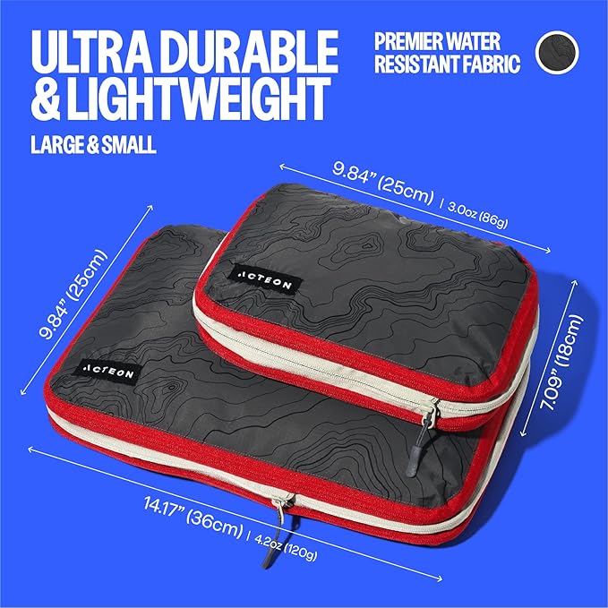 Acteon Compression Packing Cubes - 2 Pack Clean Dirty Separate Zipper - Lightweight Travel Packing Cubes for Luggage - Suitcase Organizer Travel Cubes - Large Small Laundry for Clothes Shoes Makeup