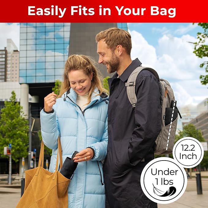 TUMELLA Inverted Windproof Umbrella, Large, Strong, Light, Portable, Automatic Reverse Folding Rain Umbrella, Durable Premium Grip, Fits Car & Backpack