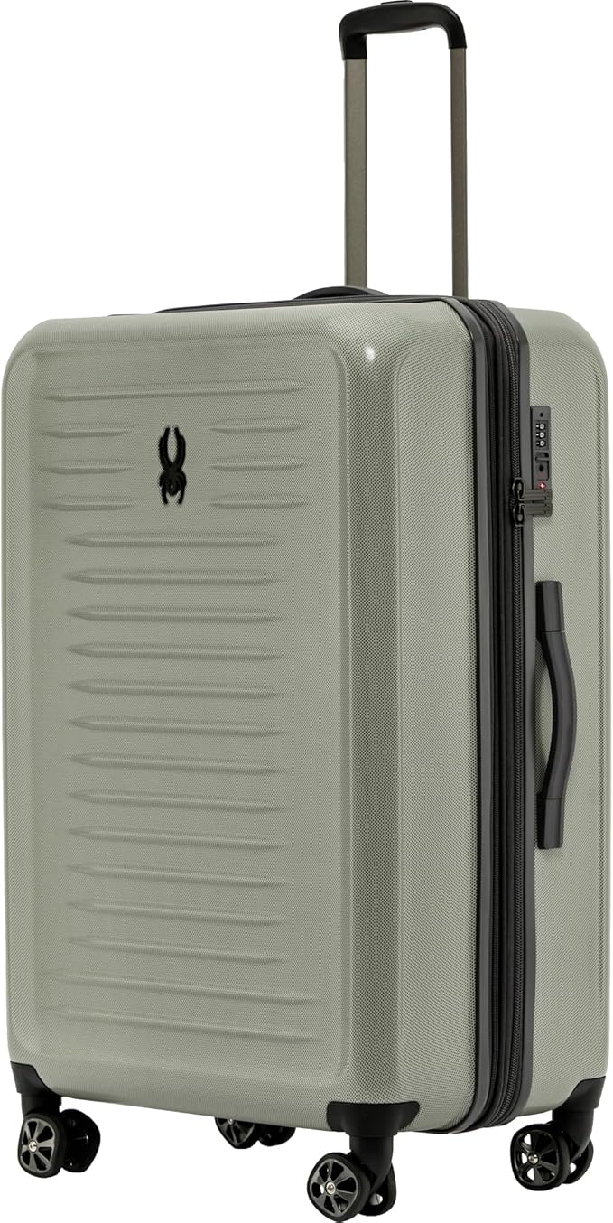 Spyder Rails 29 Inch Expandable Hardside Checked Suitcase with 360° Spinner Wheels, TSA Approved Lock