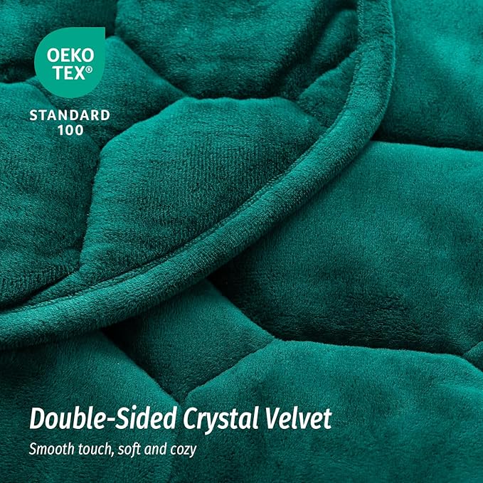 Wemore Weighted Lap Blanket 7lbs for Adults, Small Weighted Blanket for Travel, Calming, Relaxing, Napping and Sleeping, All-Season Weighted Lap Pad, Machine Washable, Dark Green 24x29 inches