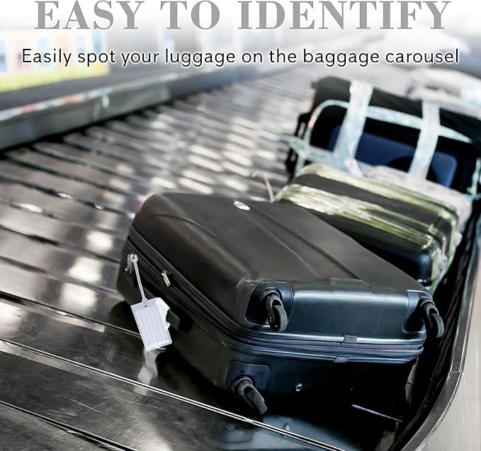10 Pack Luggage Tags for Suitcases, Airplane Travel Essentials for Flying, International Travel Must Haves, and Luggage Accessories by Sodsay