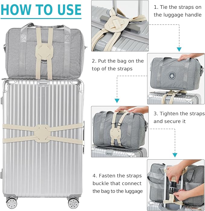 Travelkin Luggage Straps Bag Bungees add a Bag, Luggage Bungee for suitcases Elastic Strap Belt