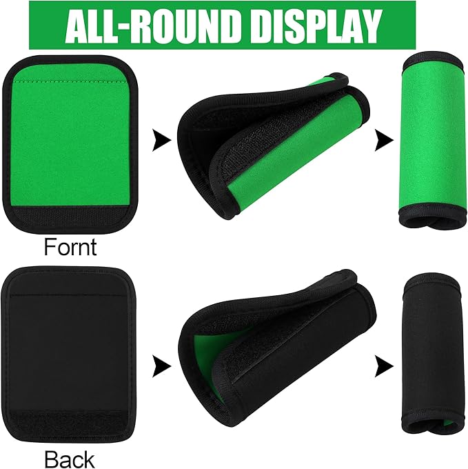 6 Pack Luggage Handle Wrap, Luggage Handle Wraps for Suitcase, Grass Green Luggage Tags, Suitcase Tags identifiers for Travel Accessories