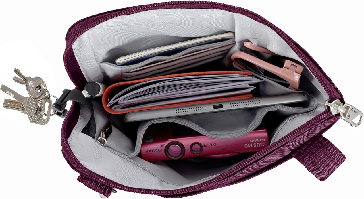 Travelon Anti-theft Classic Slim Double Zip Crossbody
