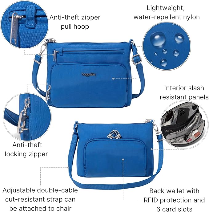 Baggallini Securtex Anti-Theft Keepsake Crossbody