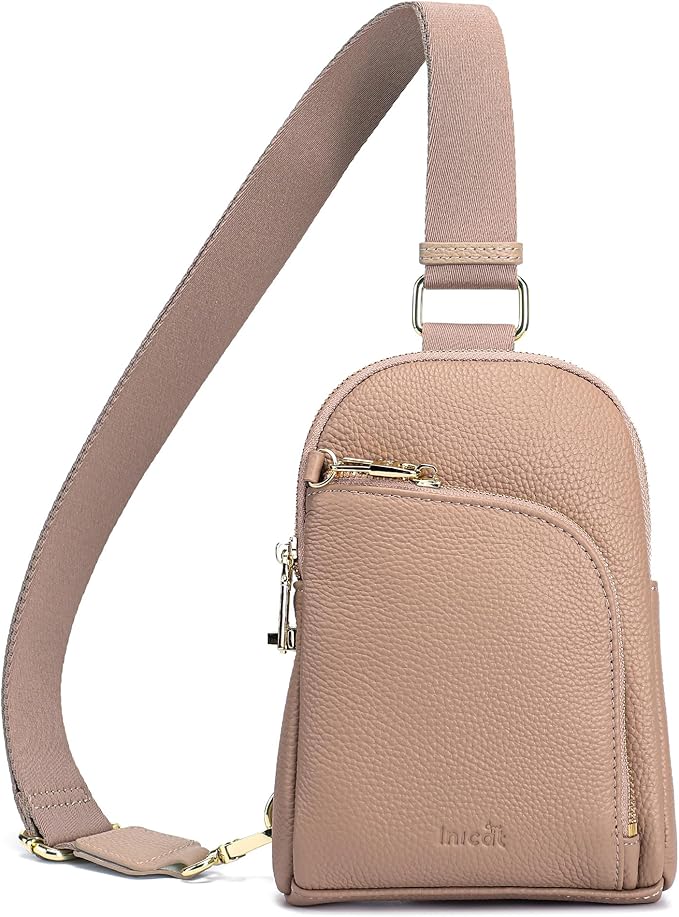 INICAT RFID Blocking Sling Bag, Anti Theft Crossbody Bag for Women, Travel Fanny Pack Style Purse, Vegan Leather