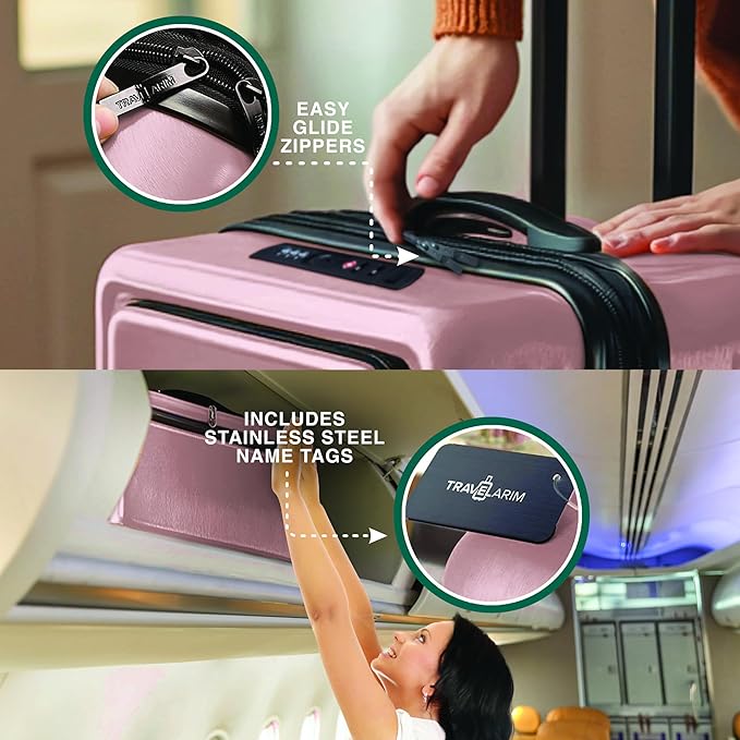 Luggage Sets 3 Piece, 20 Inch Carry on Luggage and 28 Inch Suitcases with Wheels Spinner, Durable Hard Shell Suitcase Set, Expandable Travel Suitcase, Pink